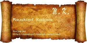Mauskopf Kadosa névjegykártya
